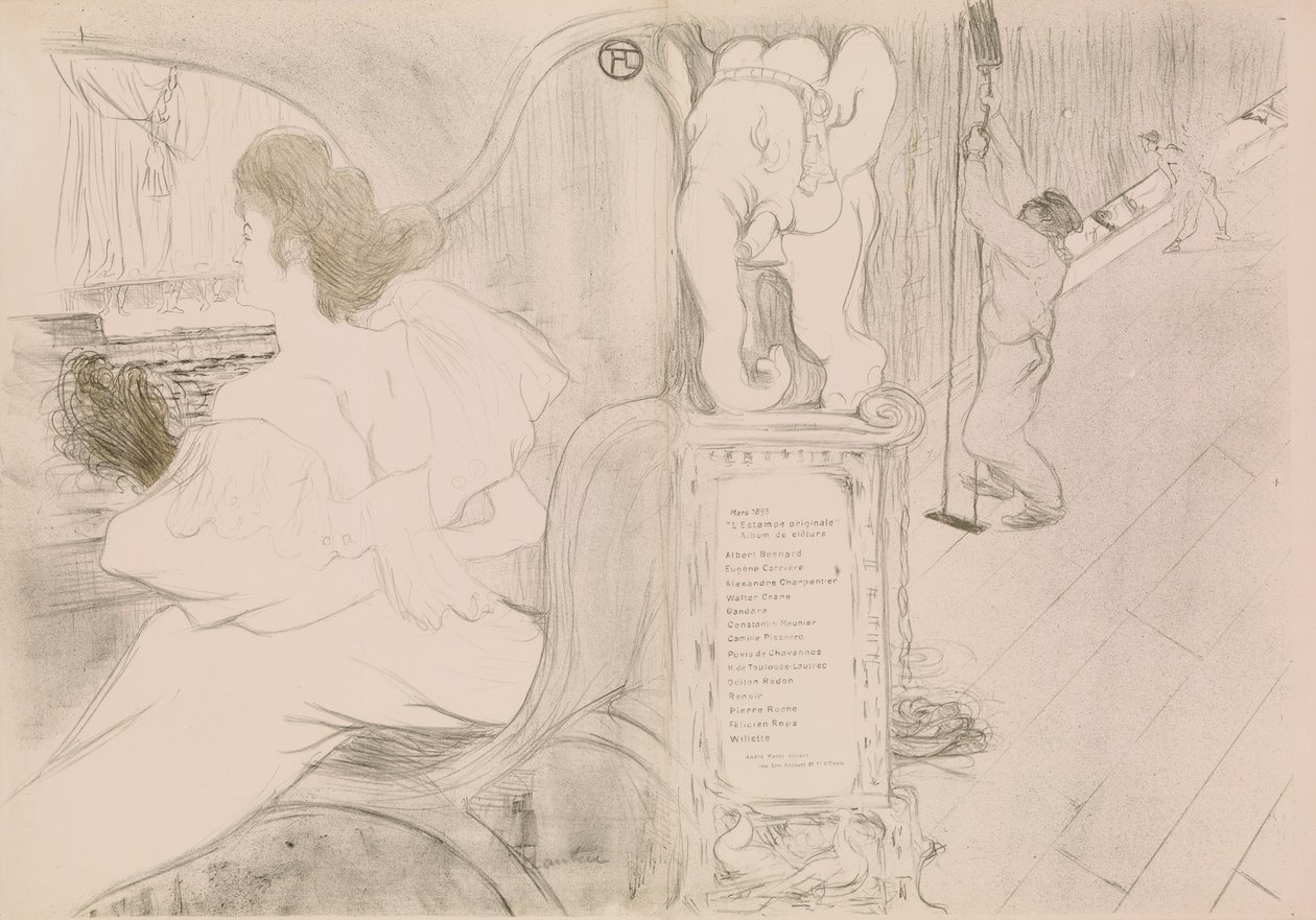 Curtain Au rideaussa, 1895, 1895. tekijältä Henri de Toulouse Lautrec
