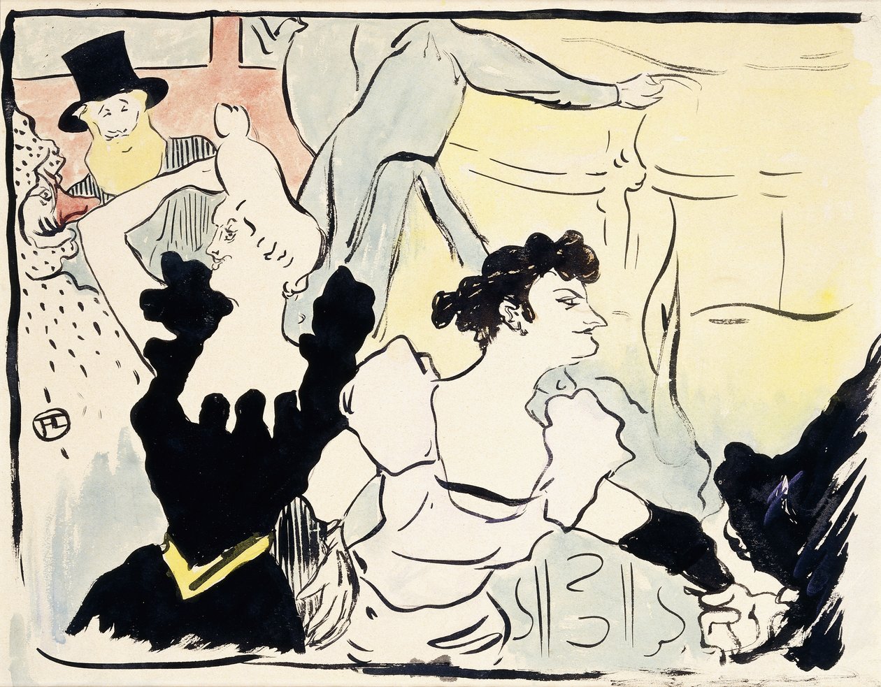 Naamioballissa - Pariisin juhlat - Uusia juhlia, 1892 tekijältä Henri de Toulouse Lautrec