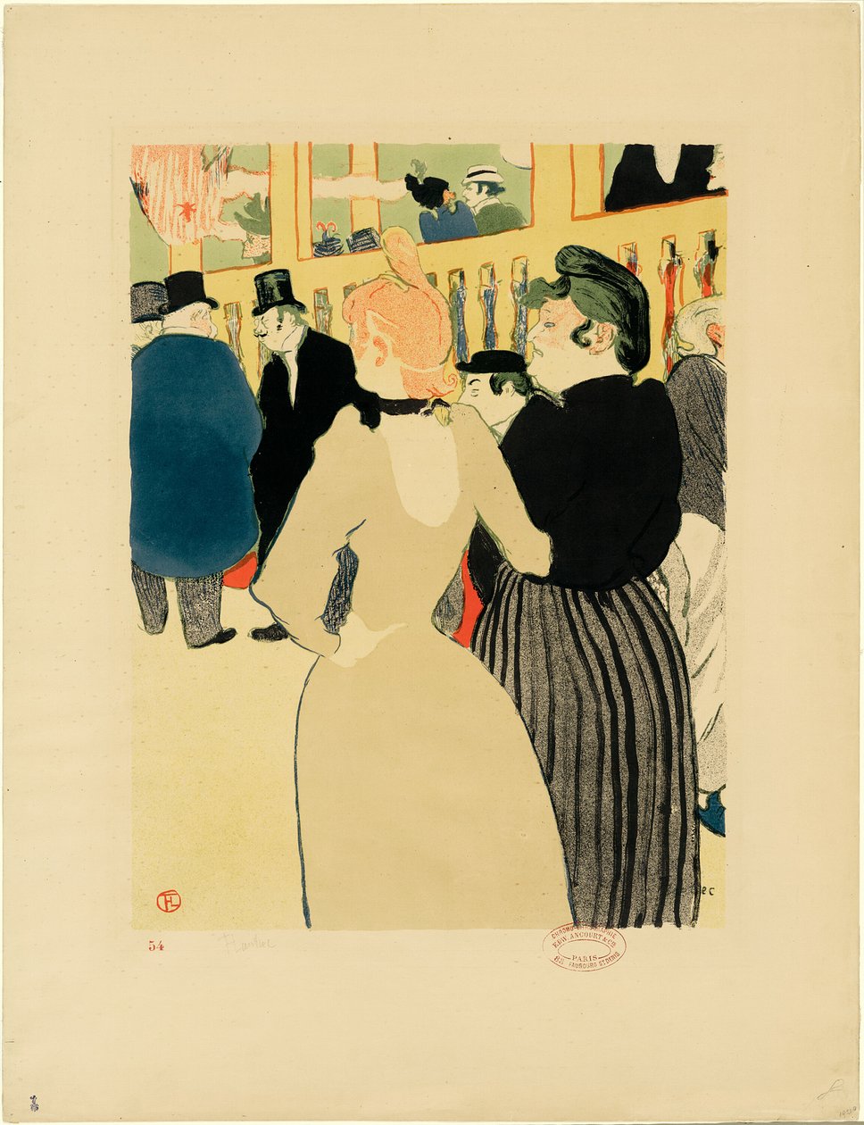 Moulin Rougessa, La Goulue ja hänen sisarensa tekijältä Henri de Toulouse Lautrec