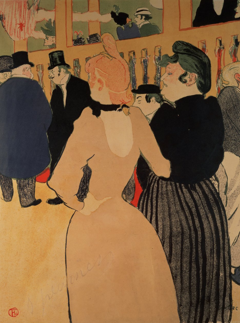 Moulin Rougessa: La Goulue ja hänen sisarensa, 1892 tekijältä Henri de Toulouse Lautrec