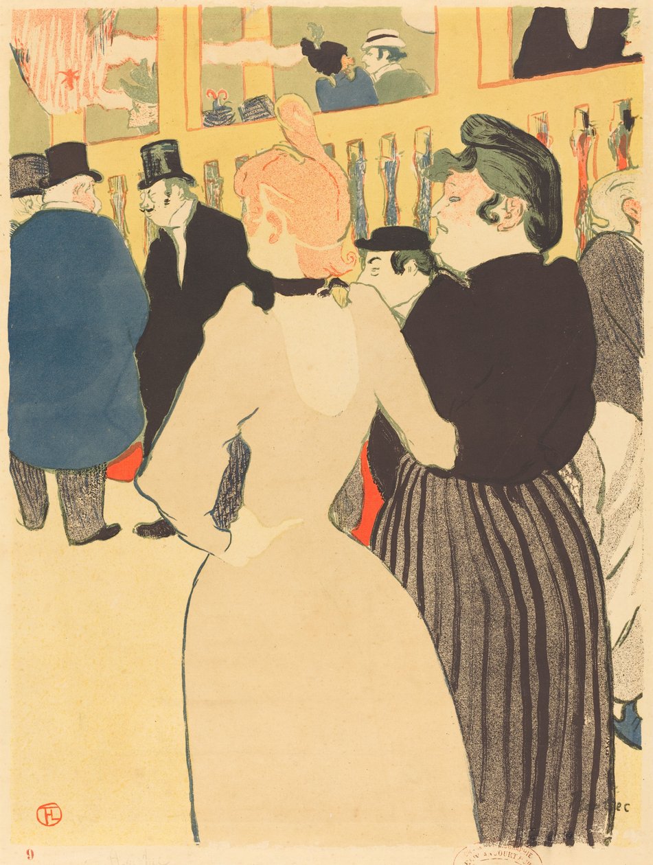 Moulin Rougessa la Goulue ja hänen sisarensa Au Moulin Rouge, la Goulue ja hänen sisarensa, 1892. tekijältä Henri de Toulouse Lautrec