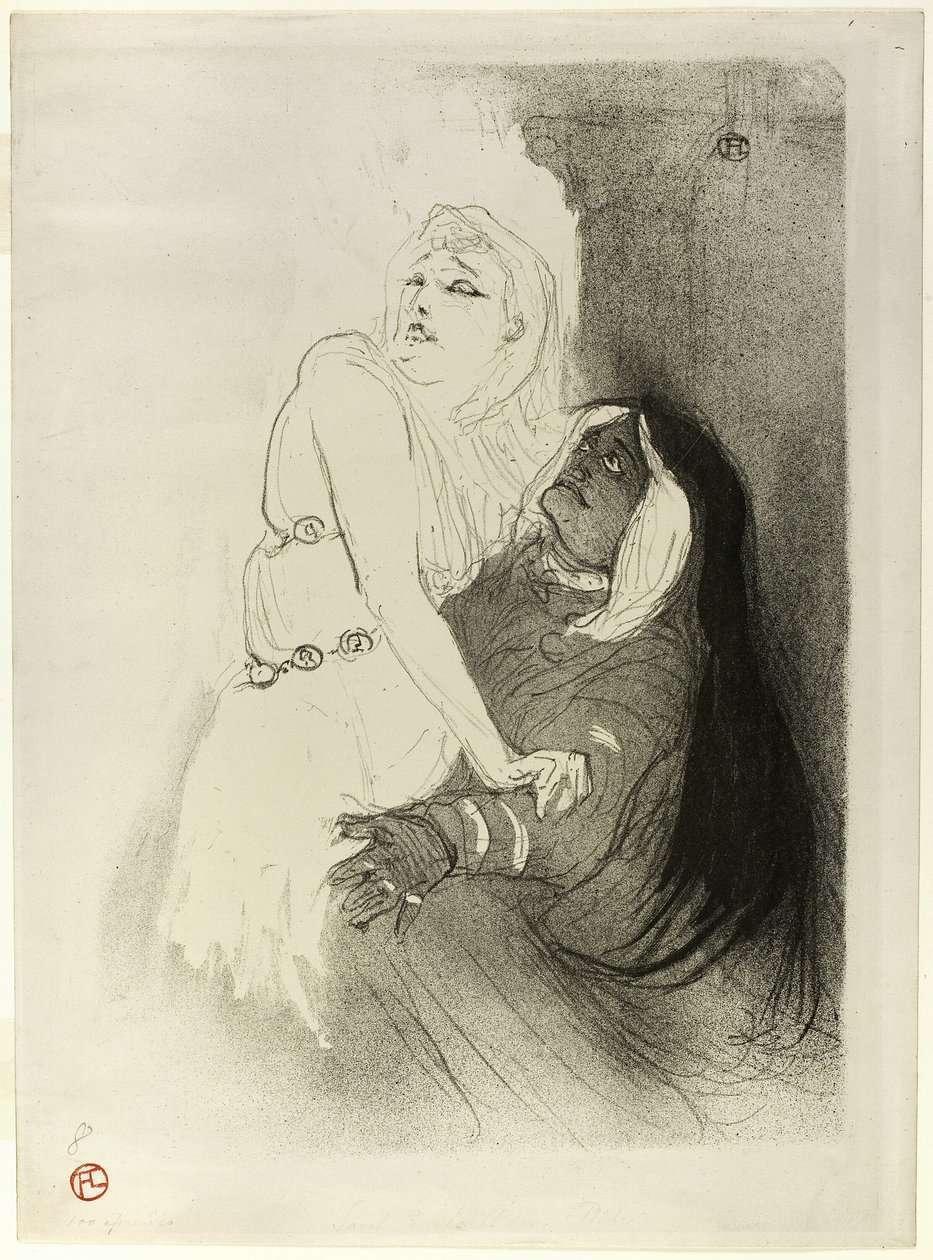 Renessanssissa: Sarah Bernhardt kirjassa Phèdre tekijältä Henri de Toulouse Lautrec