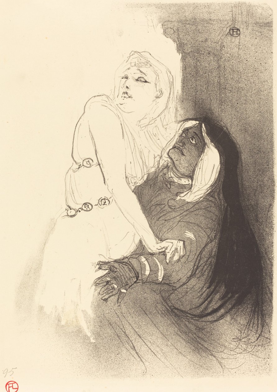 Renessanssissa: Sarah Bernhardt teoksessa Phedre A la Renaissance: Sarah Bernhardt dans..., 1893. tekijältä Henri de Toulouse Lautrec