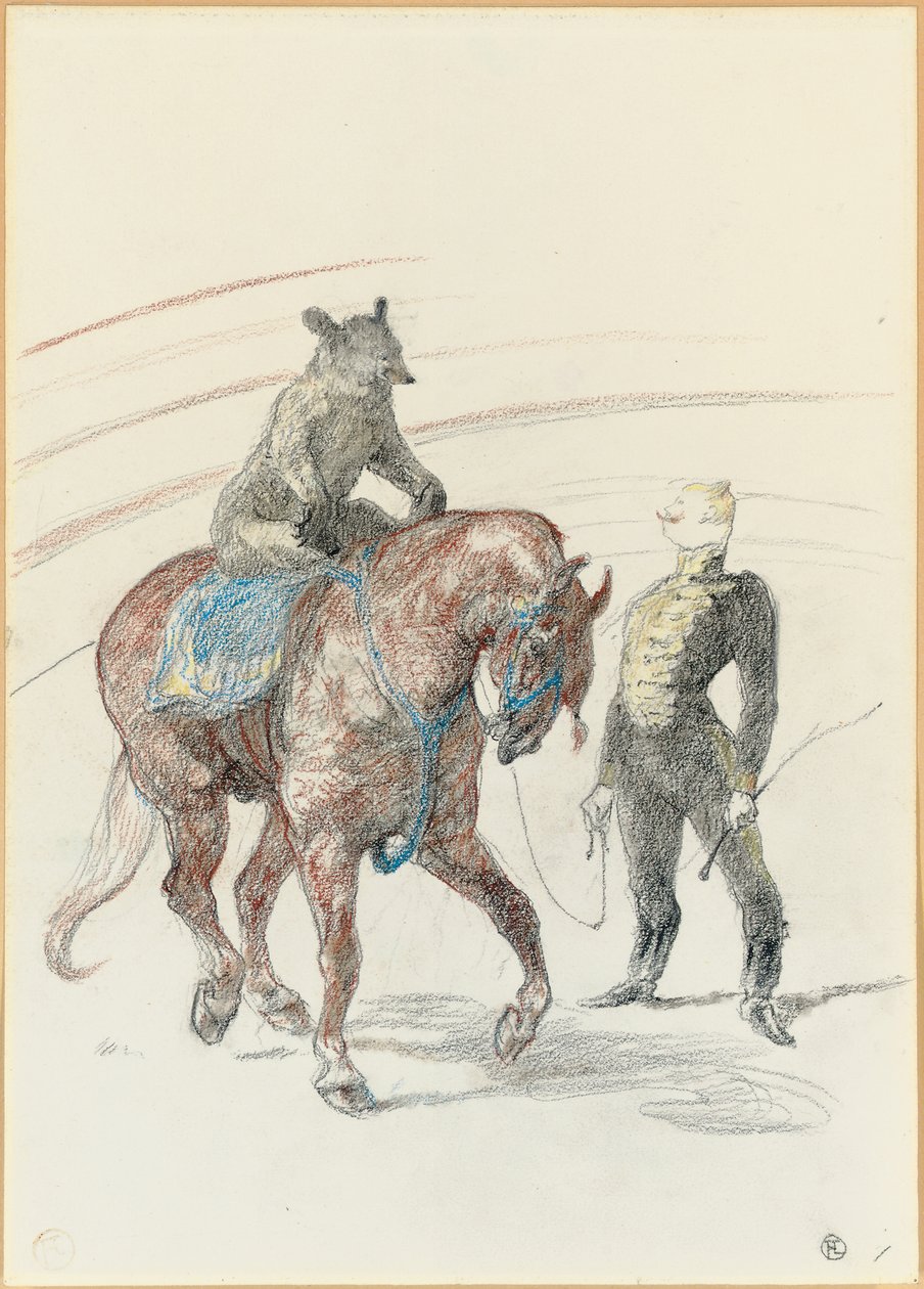 Sirkuksessa: Karhutyö paneelissa, 1899 tekijältä Henri de Toulouse Lautrec