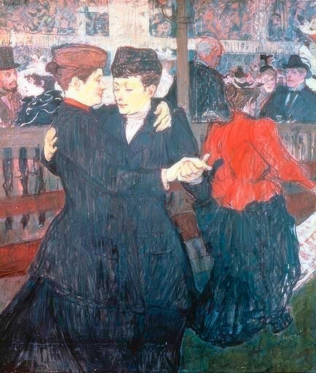 Moulin-Rougessa. Kaksi tanssijaa tekijältä Henri de Toulouse Lautrec