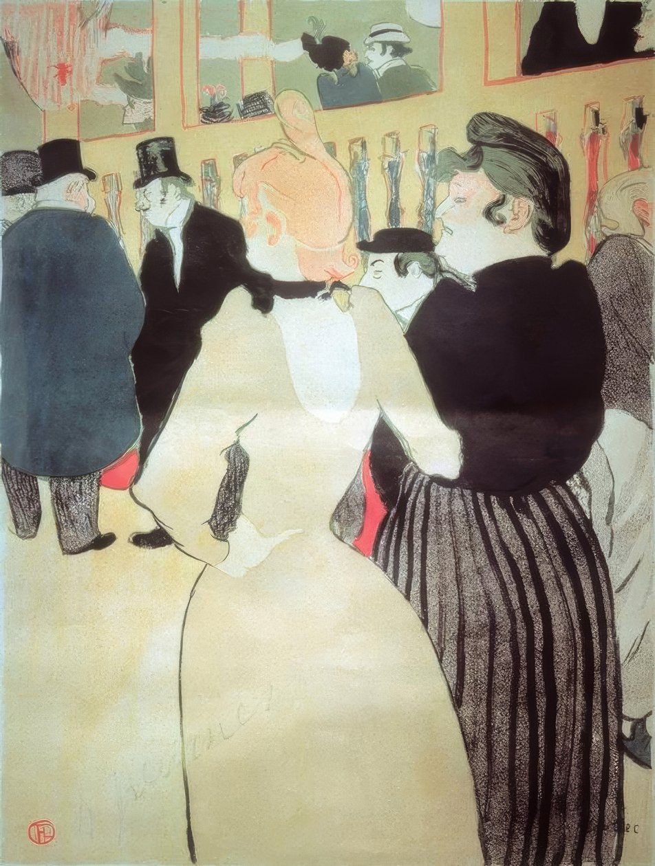 Au Moulin Rouge: La Goulue et sa soeur tekijältä Henri de Toulouse Lautrec