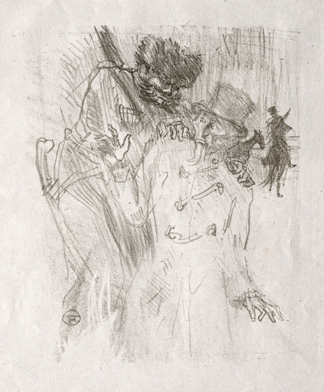 Siinain juurella: Schlomé Fussin pidätys, 1898. tekijältä Henri de Toulouse Lautrec
