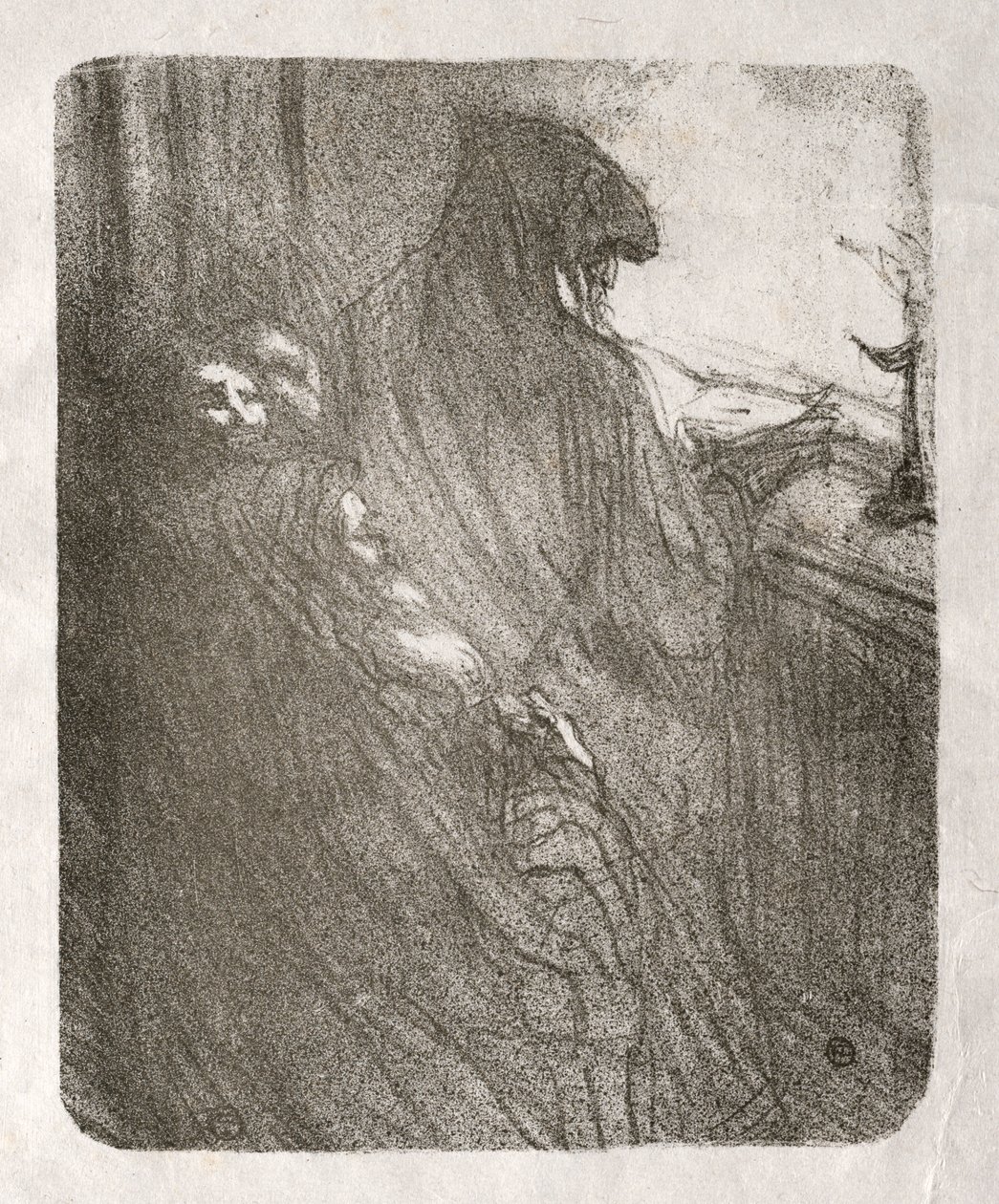 Siinain juurella: Puolan juutalaisten rukous, 1898. tekijältä Henri de Toulouse Lautrec