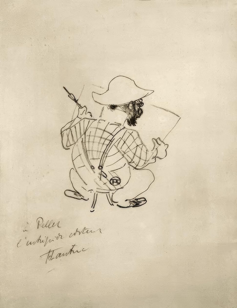 Karikatuurinen omakuva tekijältä Henri de Toulouse Lautrec