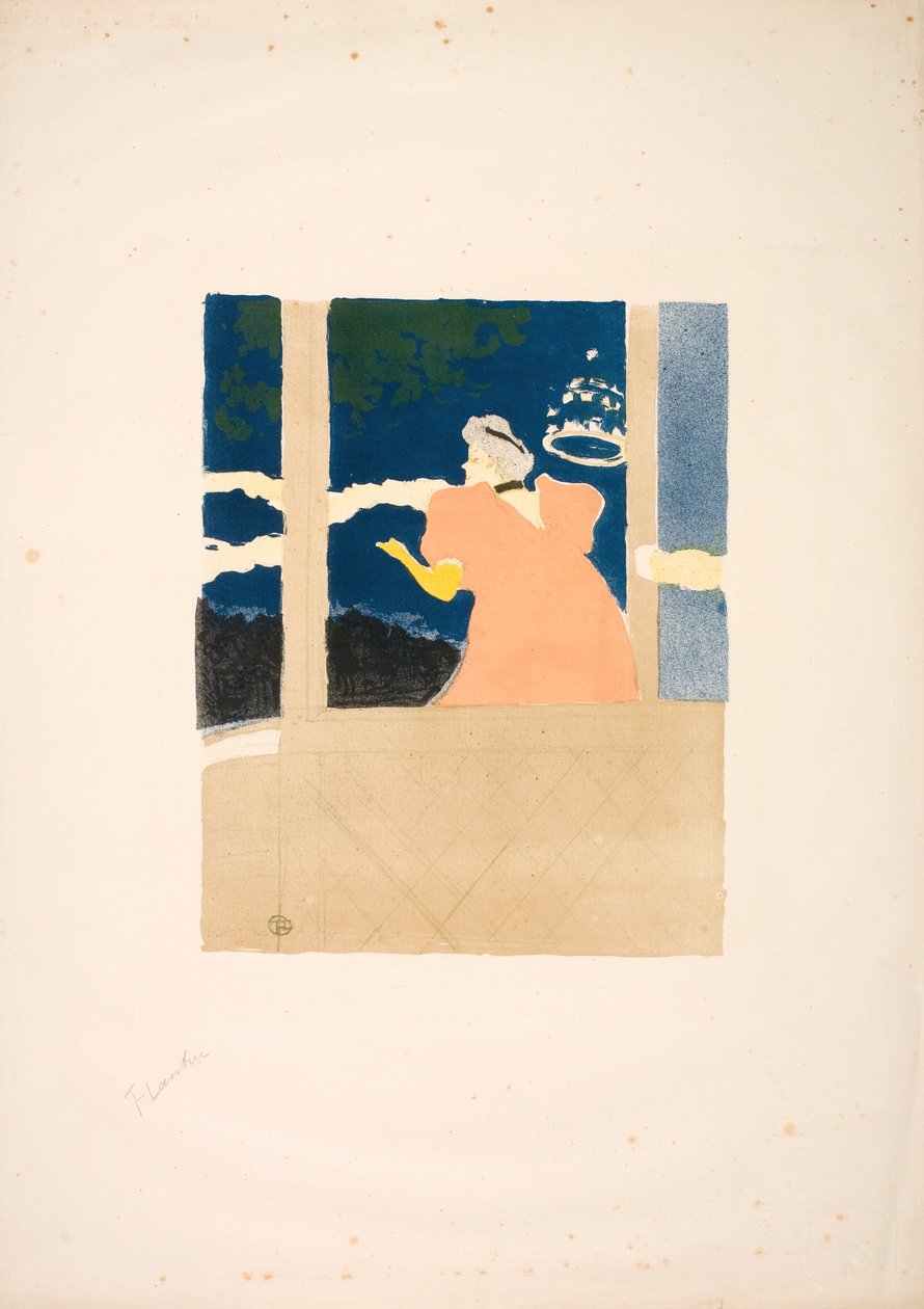 Aux Ambassadeurs - laulaja kahvila-konsertissa tekijältä Henri de Toulouse Lautrec