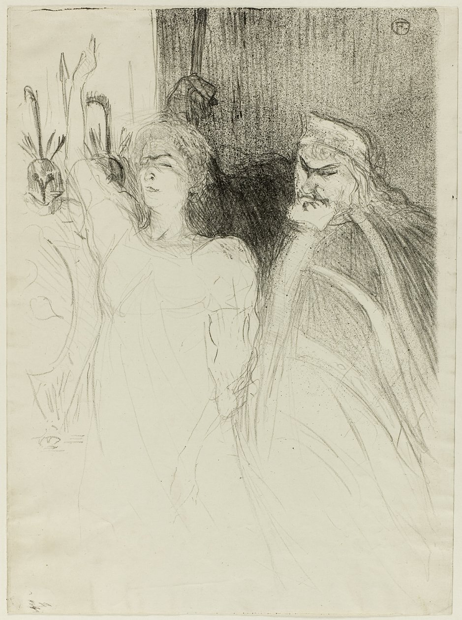 Bartet ja Mounet-Sully, Antigonessa tekijältä Henri de Toulouse Lautrec