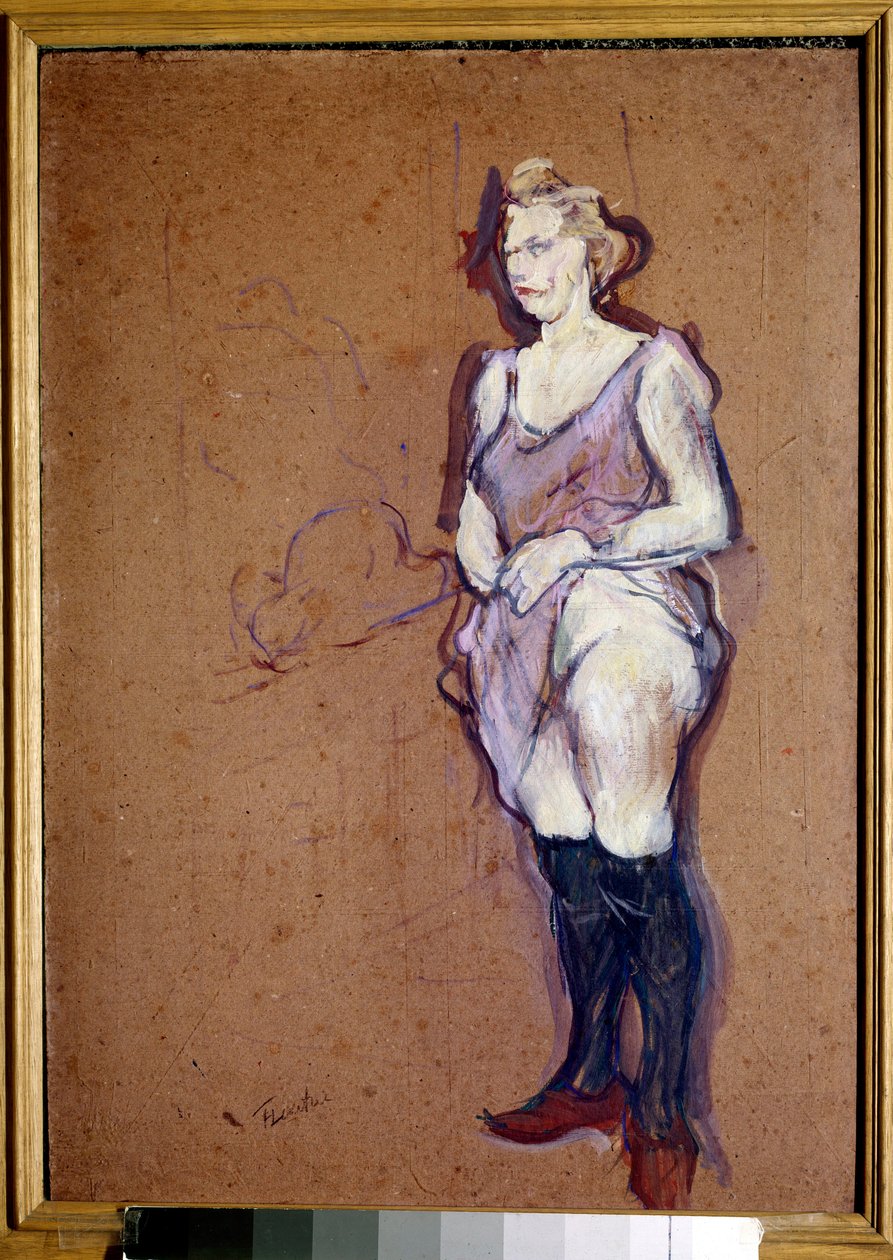 Blondi kotiäiti Prostituoidun muotokuva. Henri Toulouse Lautrecin (1864-1901) maalaus 1894 Su. 0,68x0,48 m Pariisi, musee d