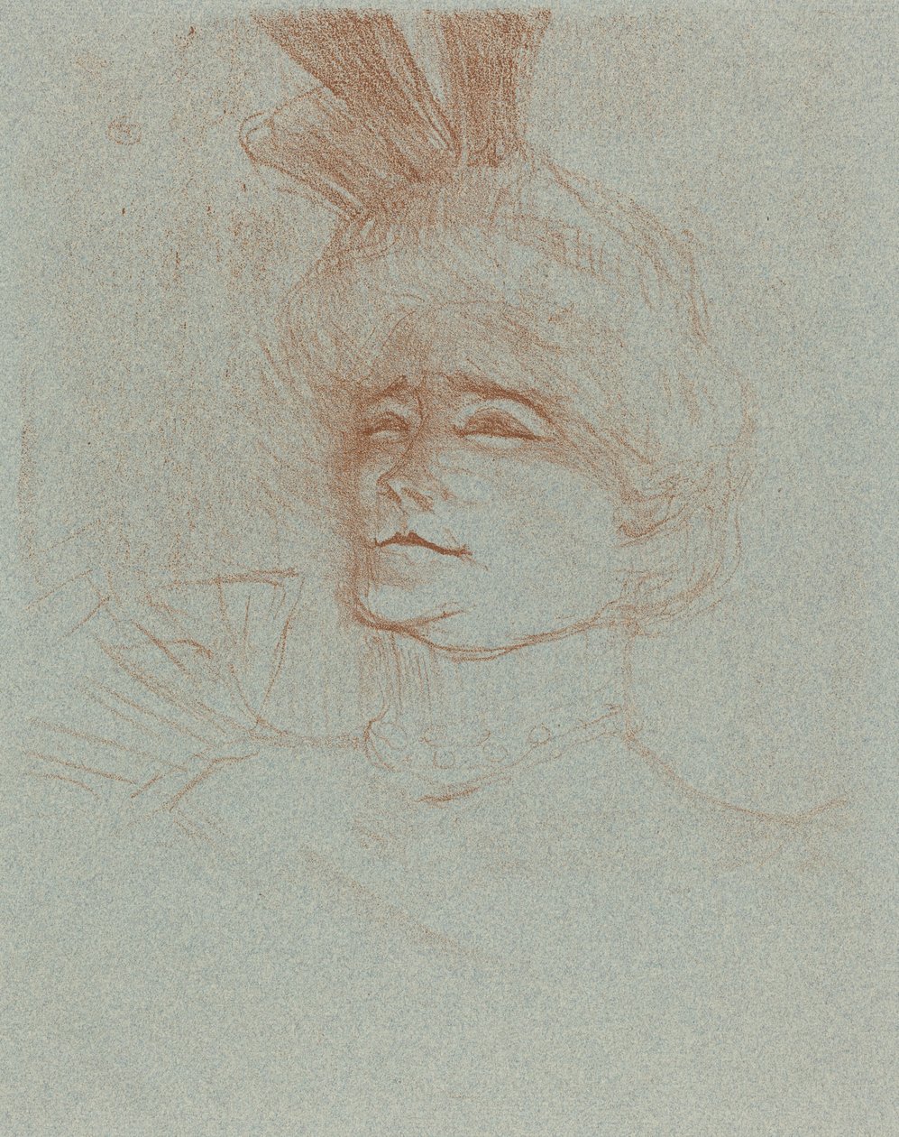 Mlle Marcelle Lenderin rintakuva, kolme neljäsosaa tekijältä Henri de Toulouse Lautrec