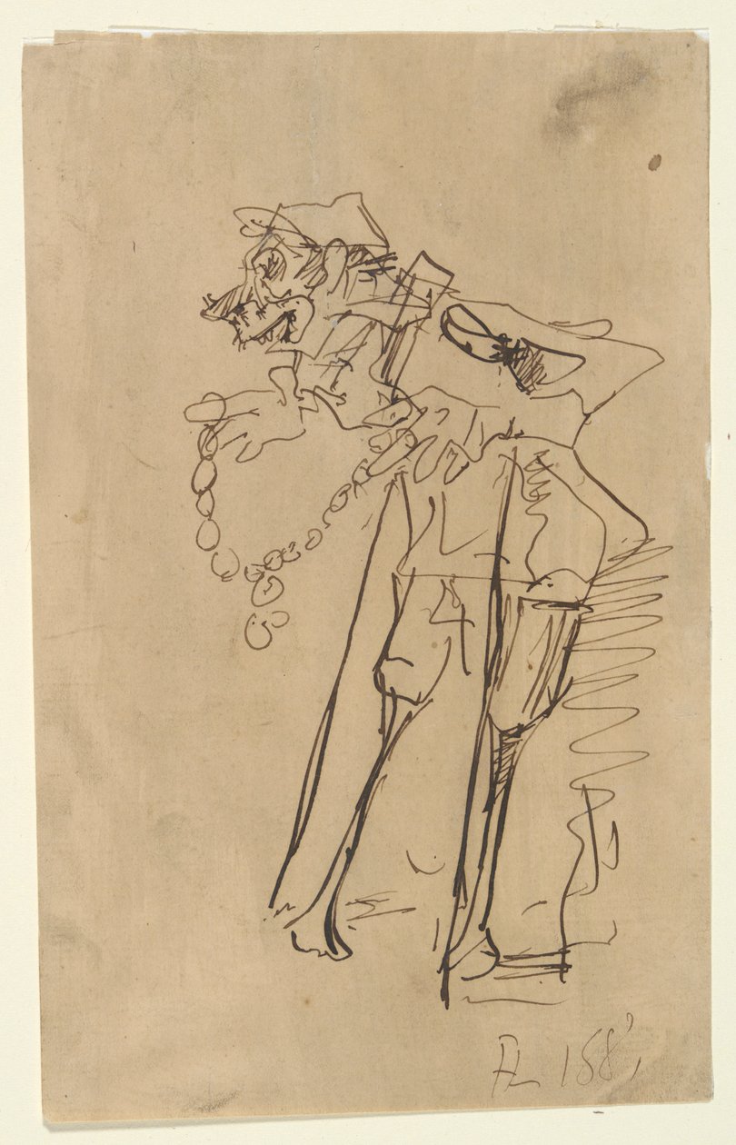 Karikatyyri sotilasta, jolla on koristelu tekijältä Henri de Toulouse Lautrec