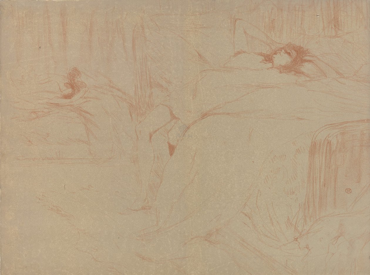 Collapsed on the Bed, sarjasta Elles, 1896., 1896. tekijältä Henri de Toulouse Lautrec