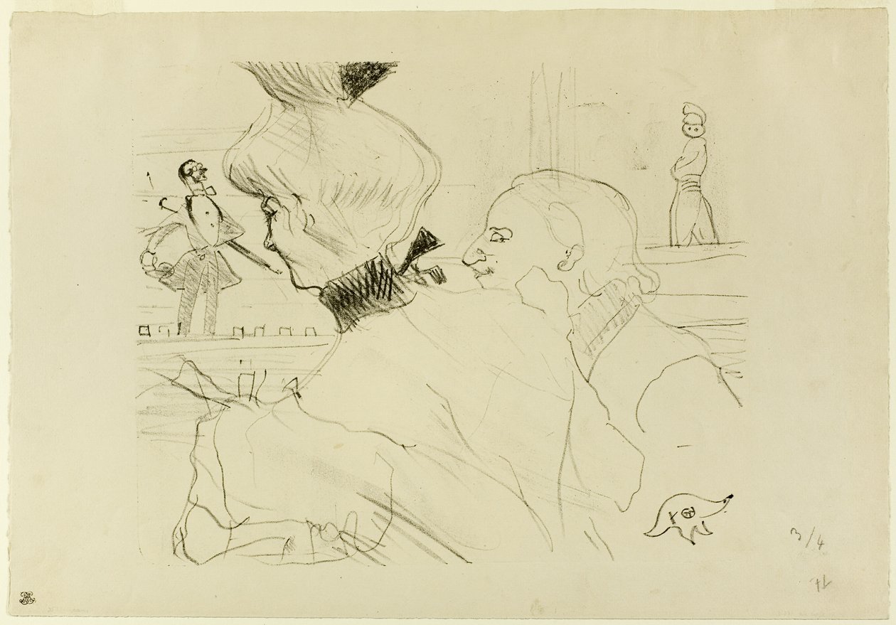 Pariskunta kahvila-konsertissa tekijältä Henri de Toulouse Lautrec
