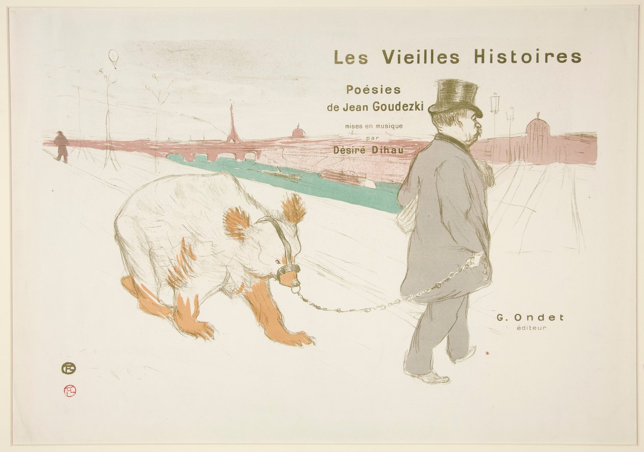 Les Vieilles Histoires (Vanhat tarinat) kansi ja etukappale tekijältä Henri de Toulouse Lautrec