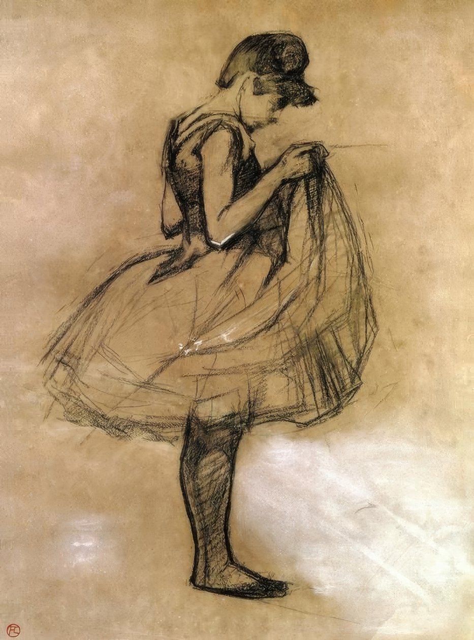 Danseuse ajustant son maillot tekijältä Henri de Toulouse Lautrec