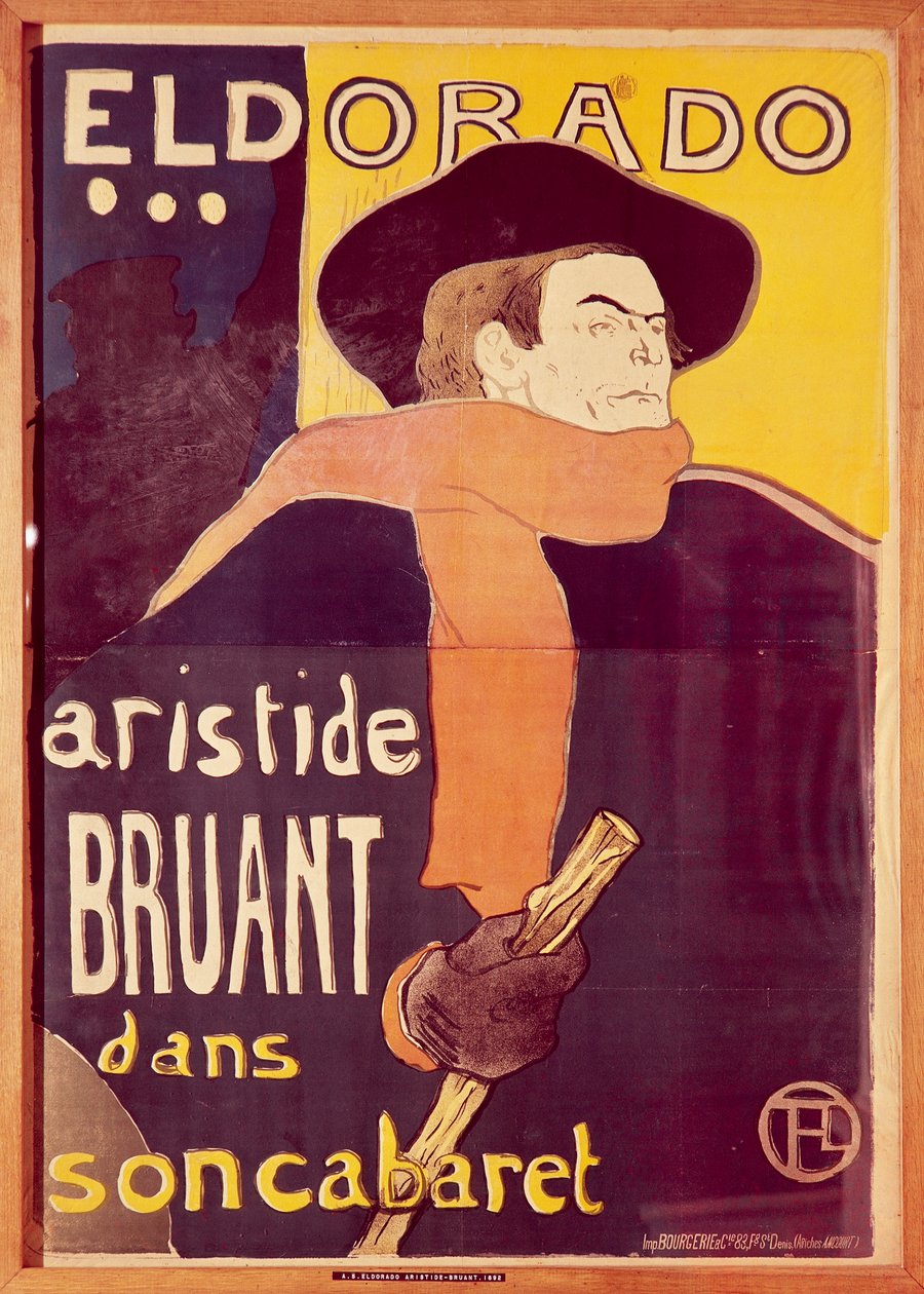 Eldorado, Aristide Bruant tanssii poikakabareea (Eldorado, Aristide Bruant yökerhossaan) tekijältä Henri de Toulouse Lautrec