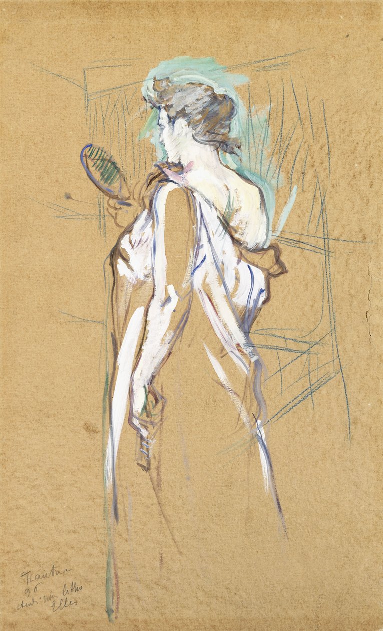 Elles - peili kädessä, 1896 tekijältä Henri de Toulouse Lautrec
