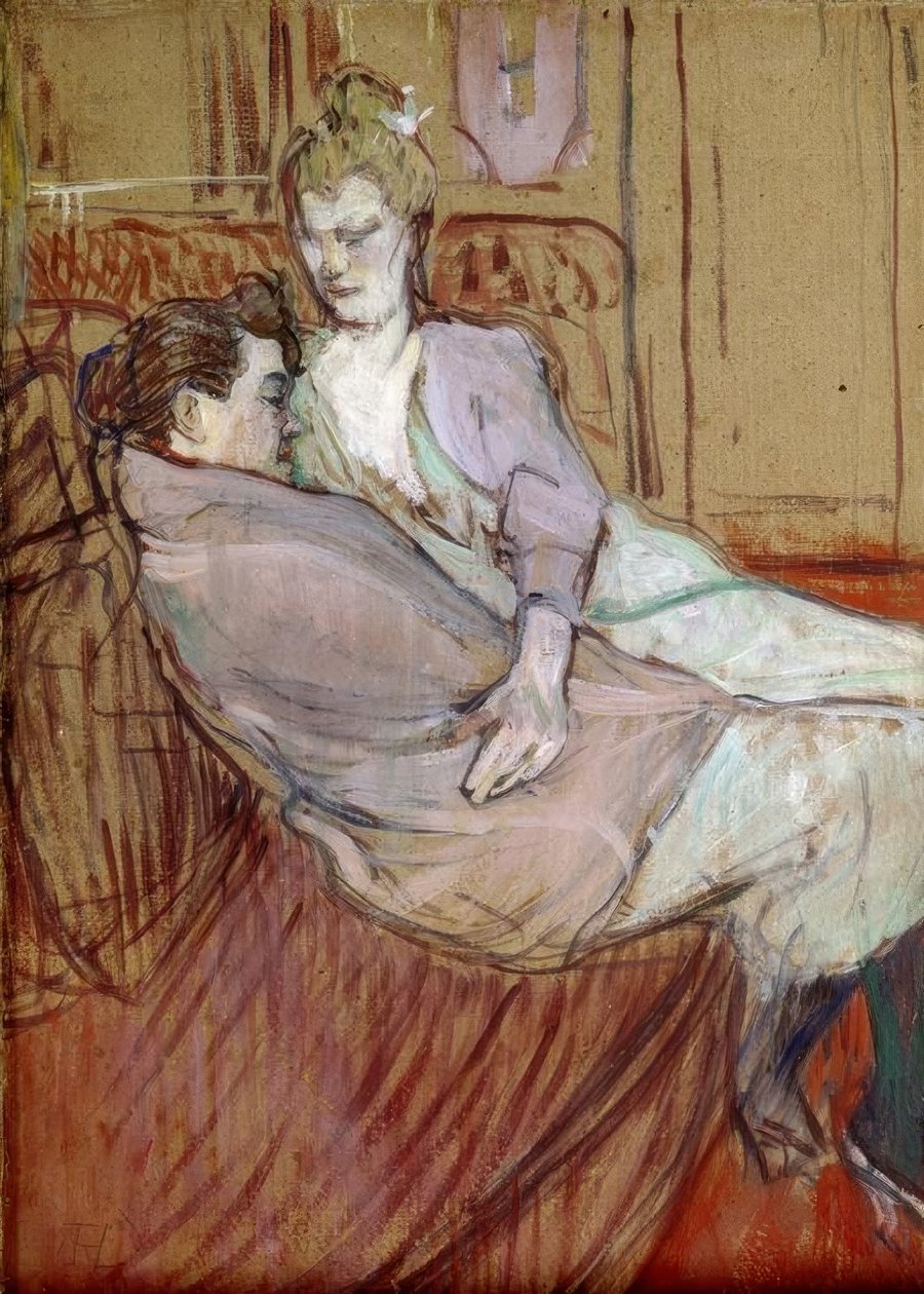 Etude pour Les deux amies tekijältä Henri de Toulouse Lautrec