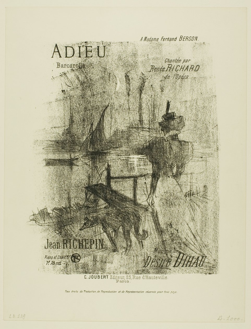 Hyvästi Mélodies de Désiré Dihausta tekijältä Henri de Toulouse Lautrec