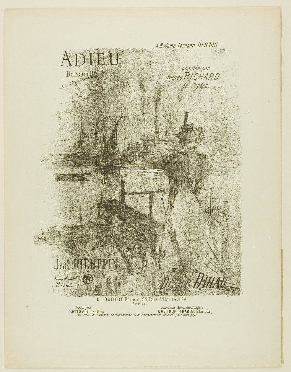 Hyvästi Mélodies de Désiré Dihausta tekijältä Henri de Toulouse Lautrec