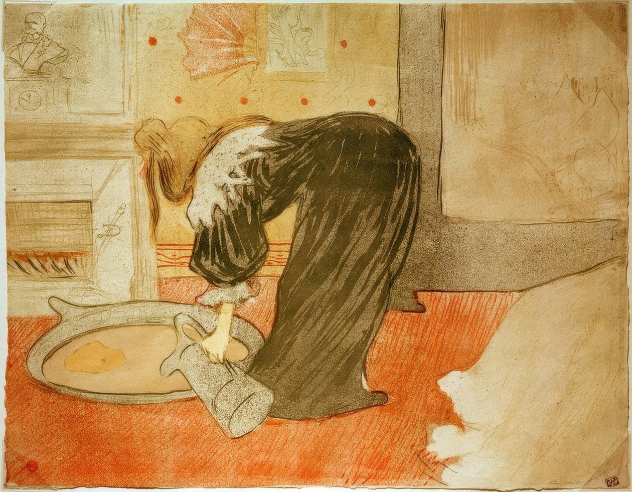 Nainen ammeen kanssa tekijältä Henri de Toulouse Lautrec