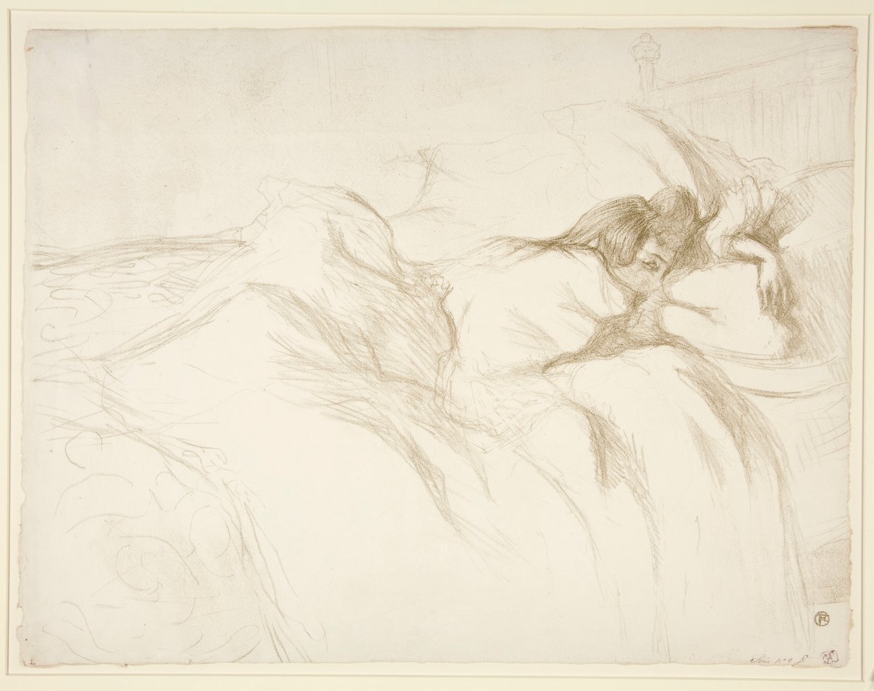 Femme couch?e, R?veil (Woman Waking Up in Bed), sarjasta Elles tekijältä Henri de Toulouse Lautrec