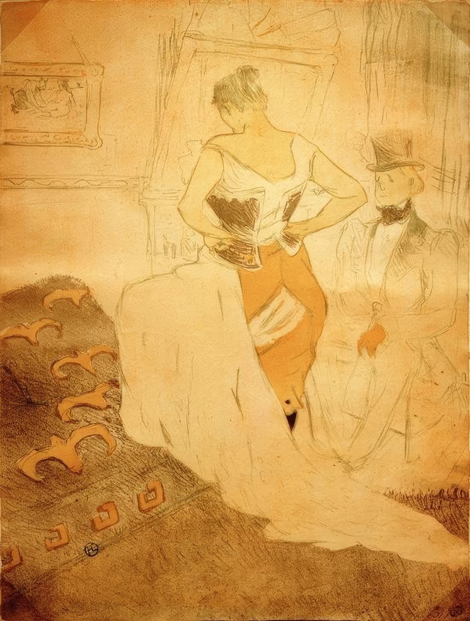 Nainen korsetissa, Conquest of Passage tekijältä Henri de Toulouse Lautrec