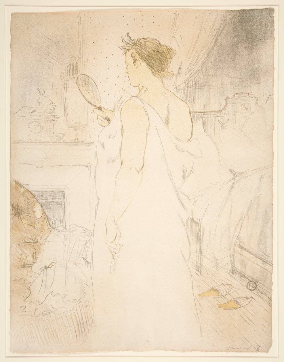 Femme? glace, la glace? pää (Woman with Hand Mirror), sarjasta Elles tekijältä Henri de Toulouse Lautrec