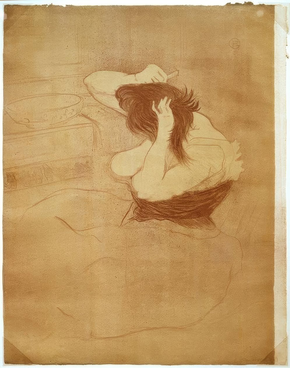 Nainen kampaus, kampaamo tekijältä Henri de Toulouse Lautrec