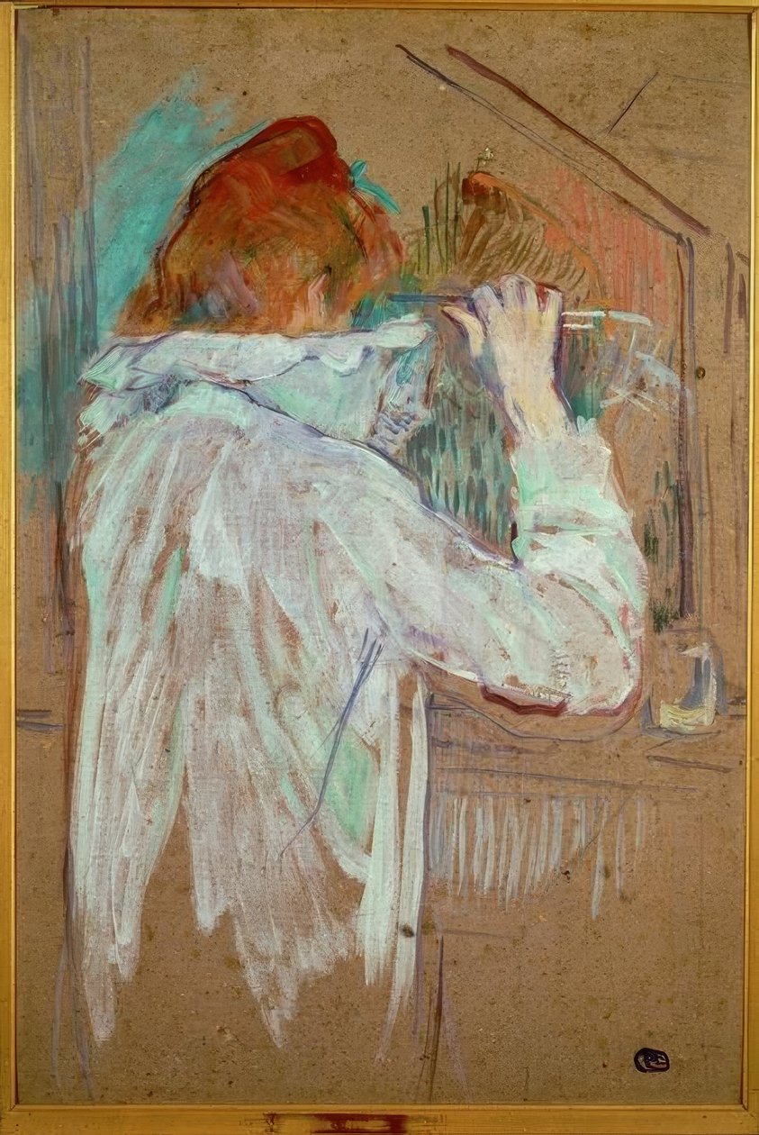 Nainen curling tekijältä Henri de Toulouse Lautrec