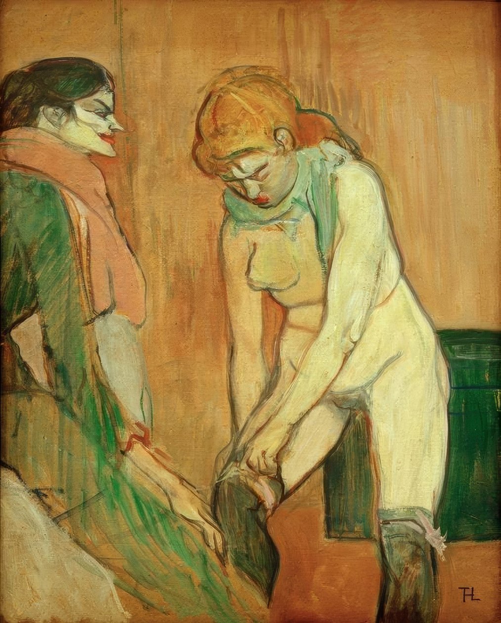 Femme tirant son bas tekijältä Henri de Toulouse Lautrec