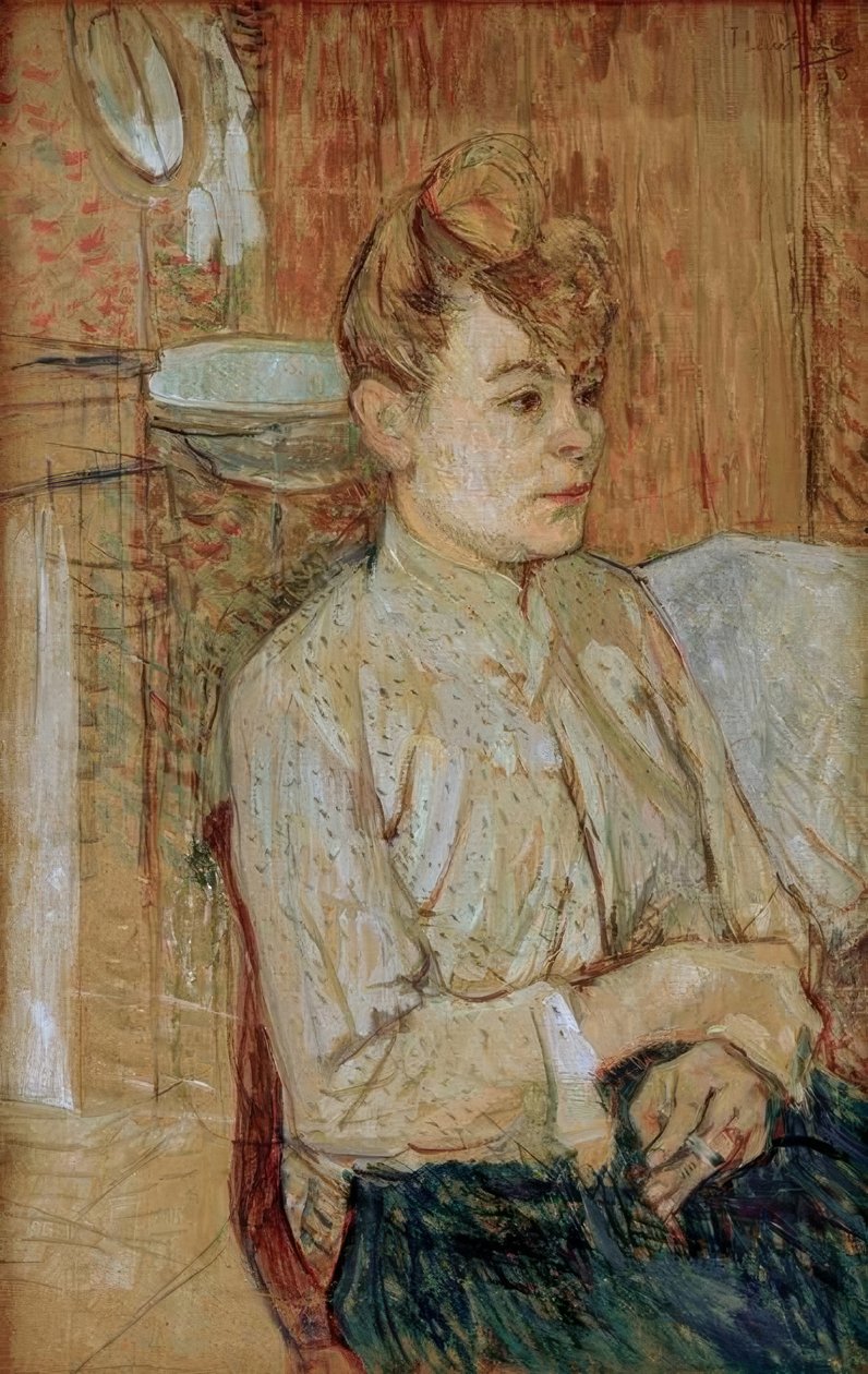 Nainen tupakan kanssa tekijältä Henri de Toulouse Lautrec