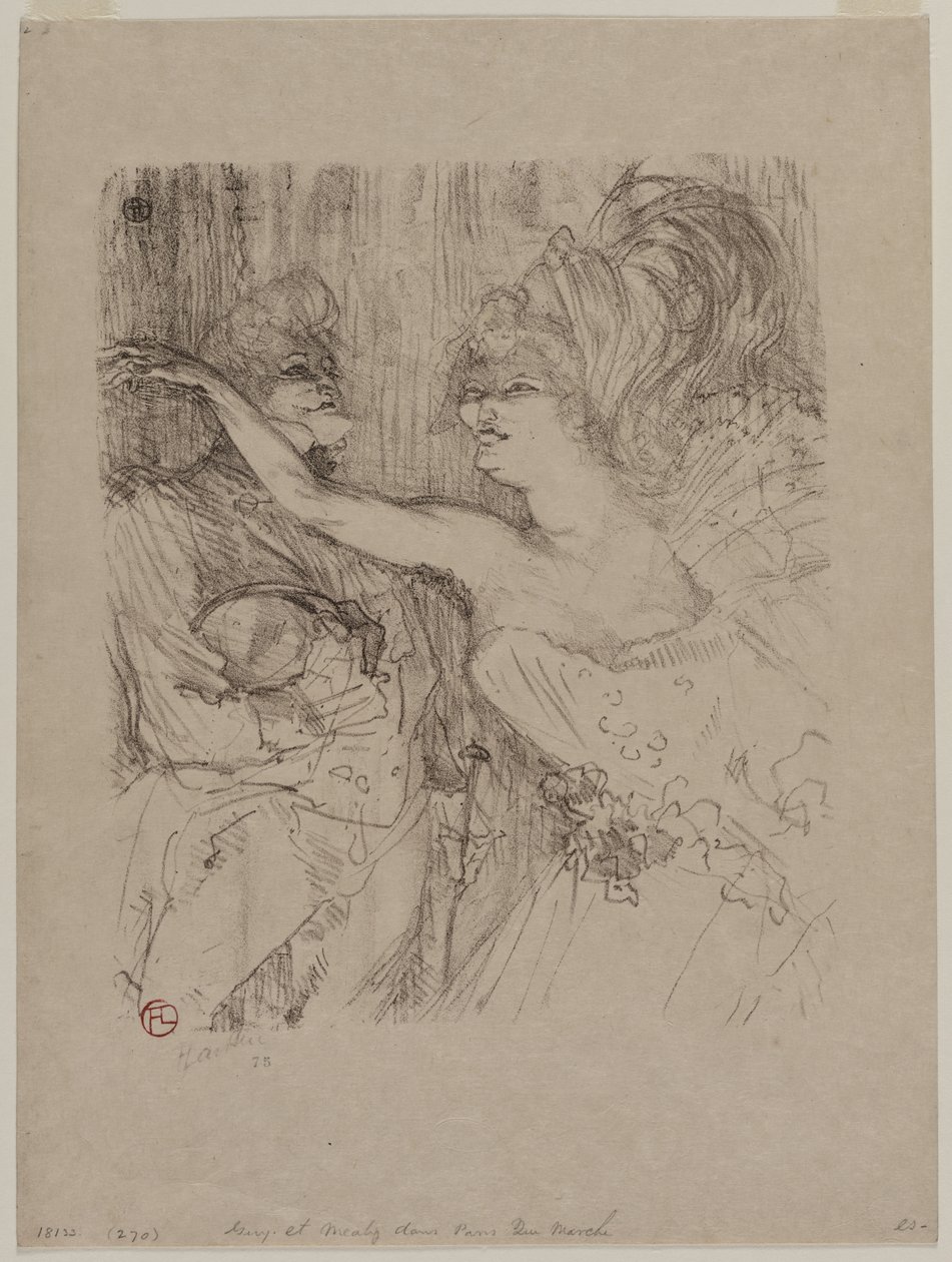 Guy ja Mealy elokuvassa "Paris qui Marche" tekijältä Henri de Toulouse Lautrec