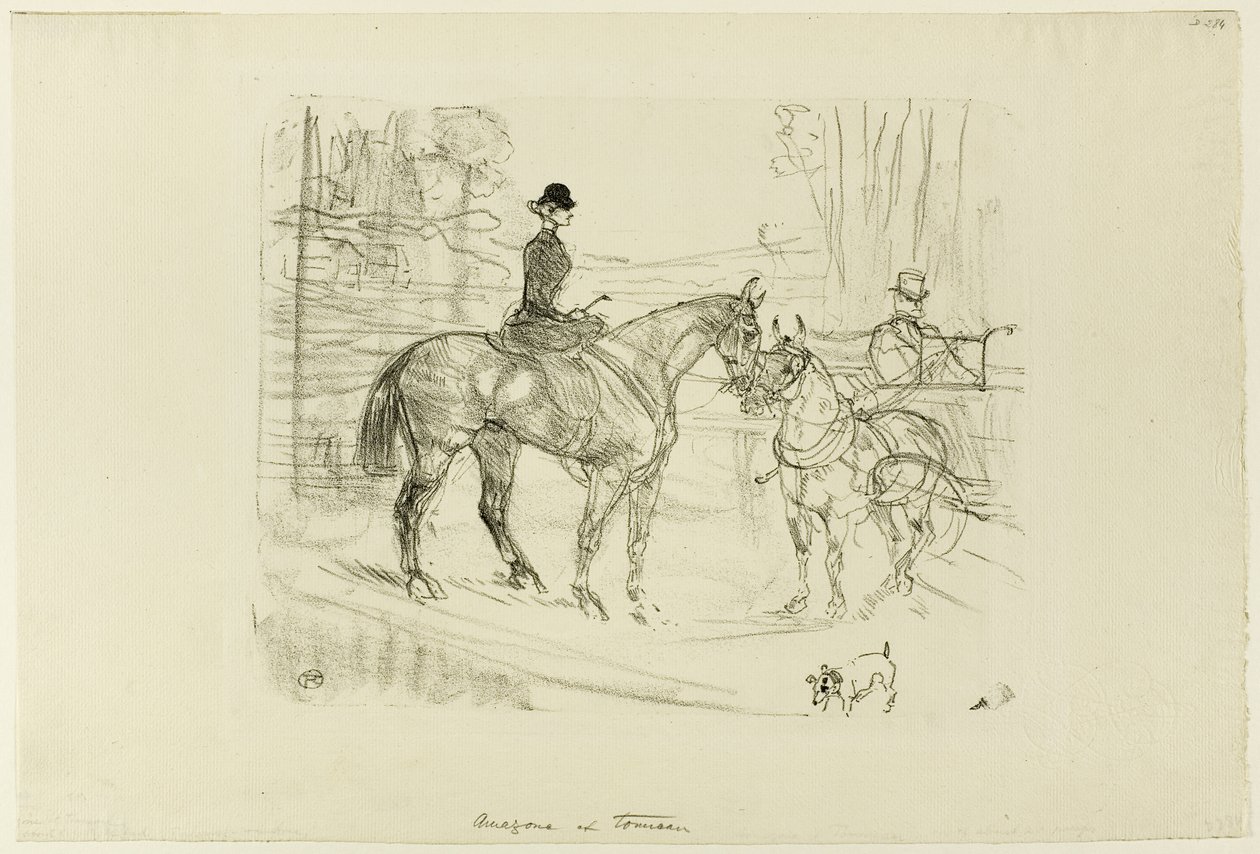Ratsunainen ja kärry tekijältä Henri de Toulouse Lautrec