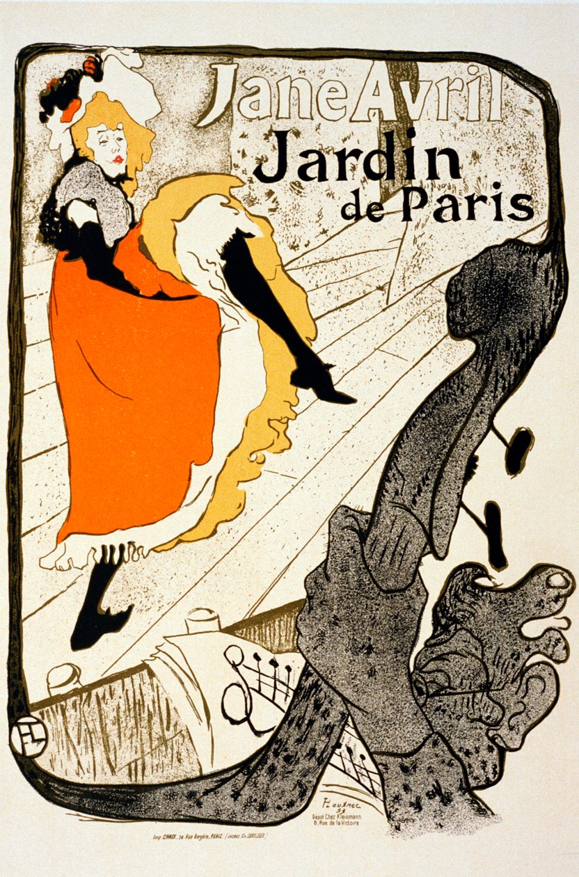 Jane Avril Pariisin puutarhassa, 1893. tekijältä Henri de Toulouse Lautrec