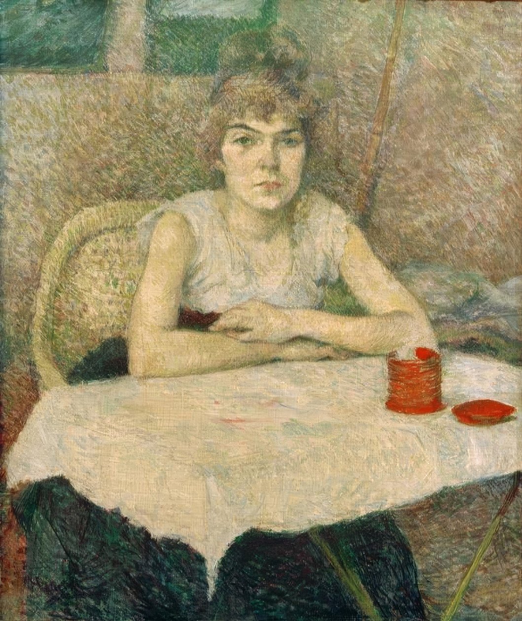 Nuori nainen pöydässä, poudre de riz tekijältä Henri de Toulouse Lautrec