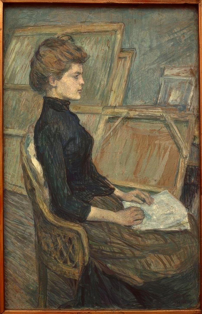 Junges Mädchen im Atelier tekijältä Henri de Toulouse Lautrec