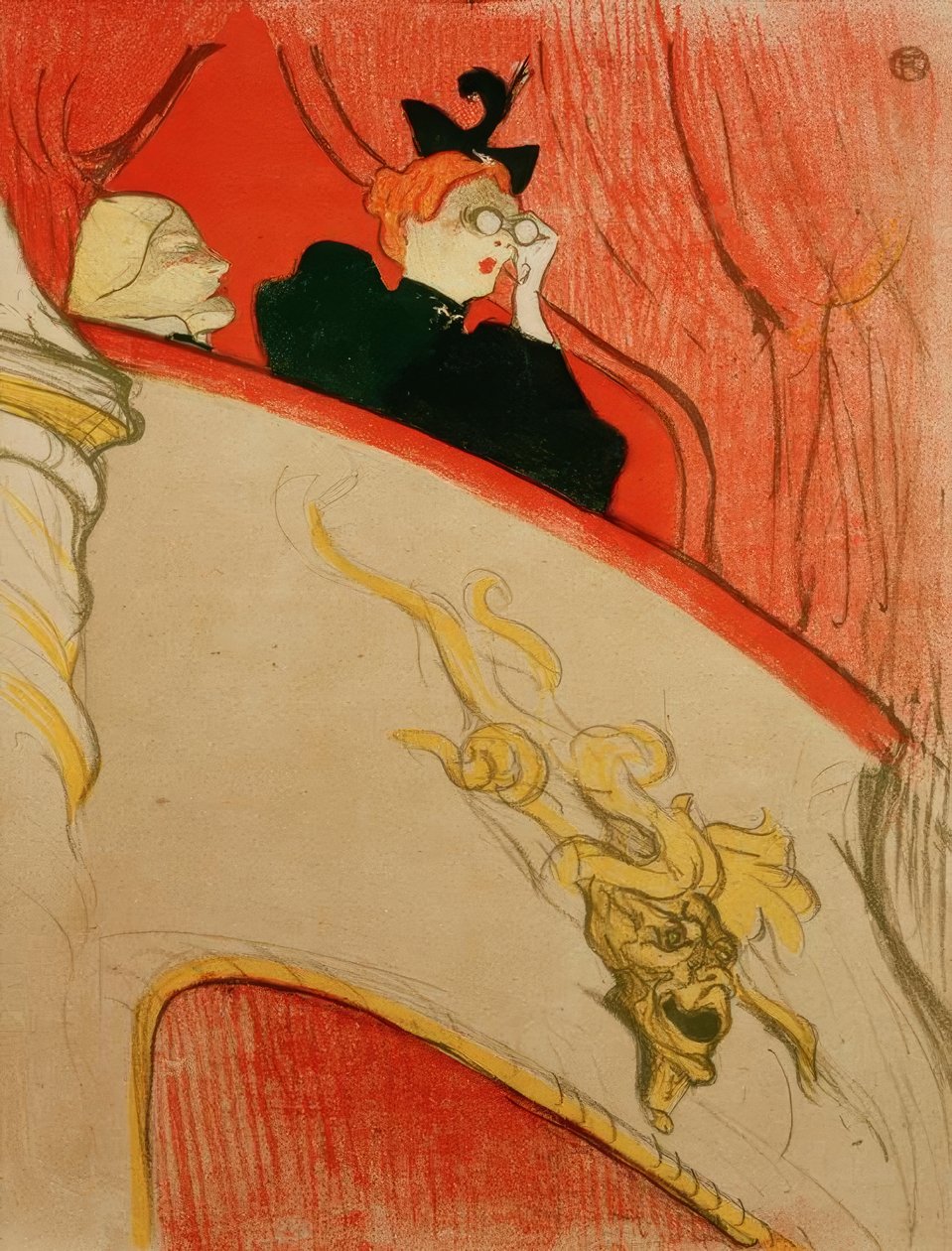 La Loge tai Mascaron Doré tekijältä Henri de Toulouse Lautrec