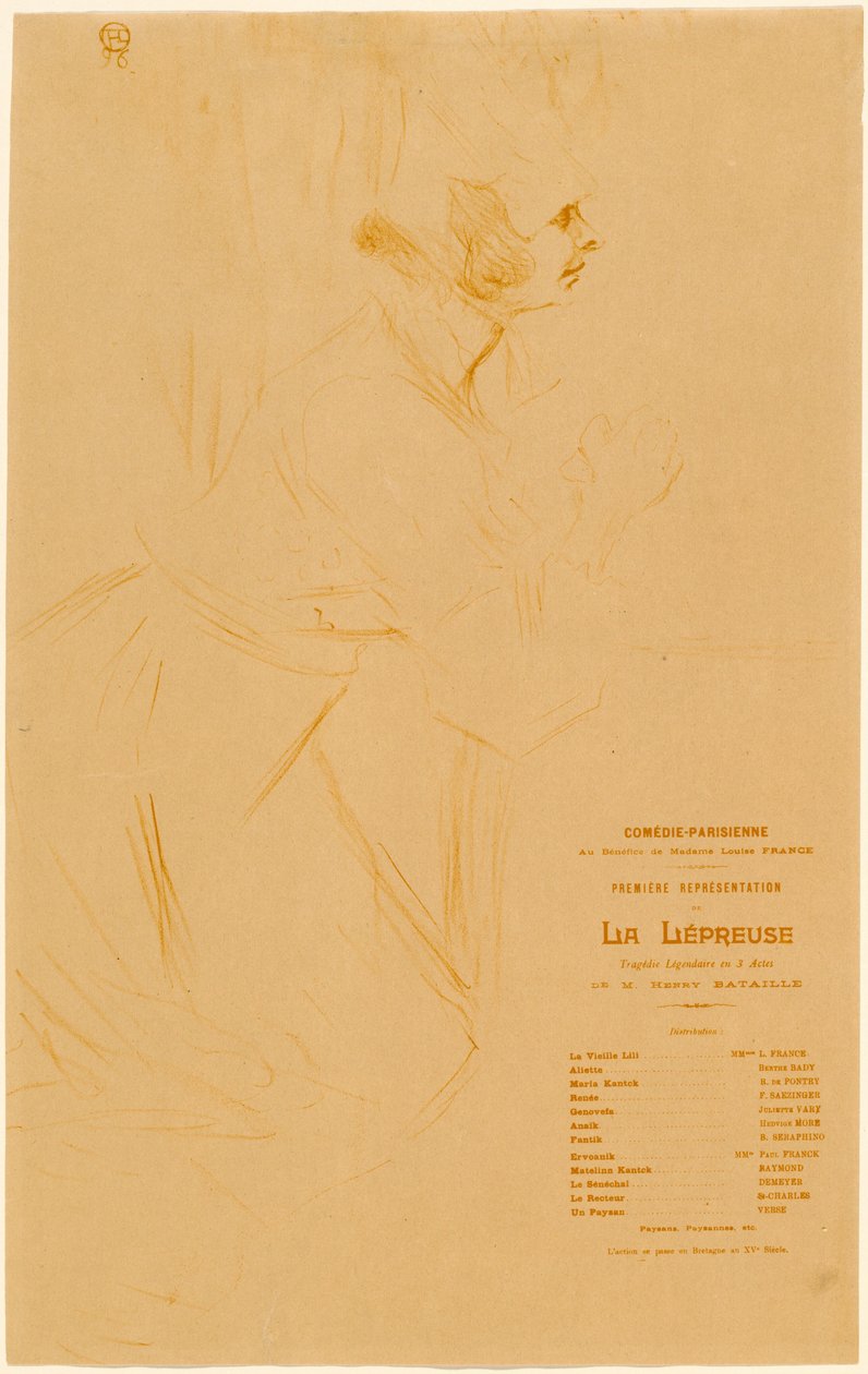Spitaalinen, 1896. tekijältä Henri de Toulouse Lautrec