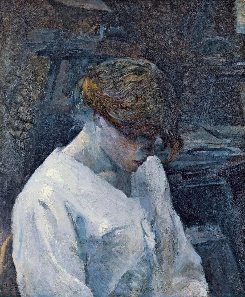 La Rousse valkoisessa puserossa, 1889 tekijältä Henri de Toulouse Lautrec