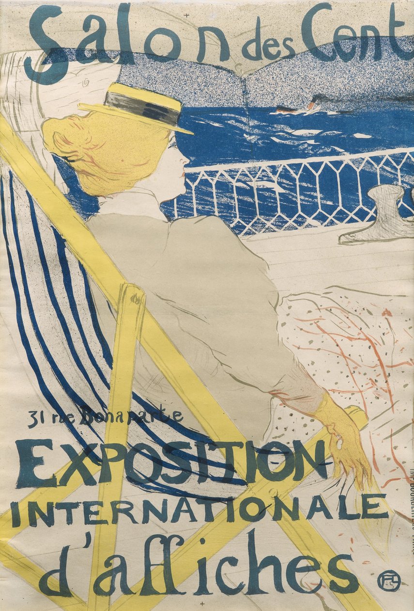 La passagere du 54 - Promenade en Yacht Salon des Cent tekijältä Henri de Toulouse Lautrec
