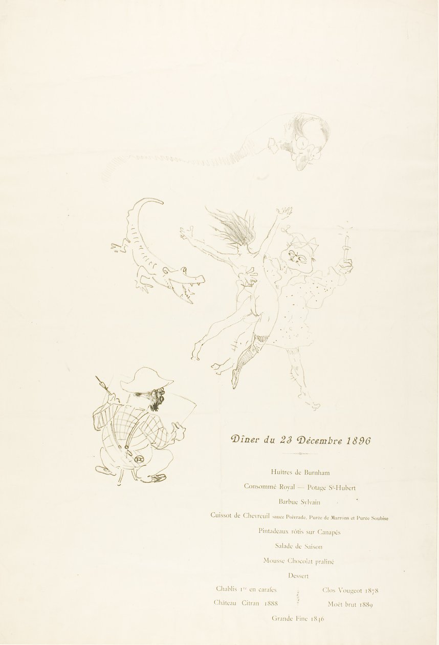 Krokotiili, Menu tekijältä Henri de Toulouse Lautrec
