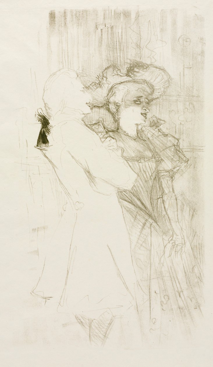 Lender ja Auguez elokuvassa Onnenlaulu, 1895. tekijältä Henri de Toulouse Lautrec
