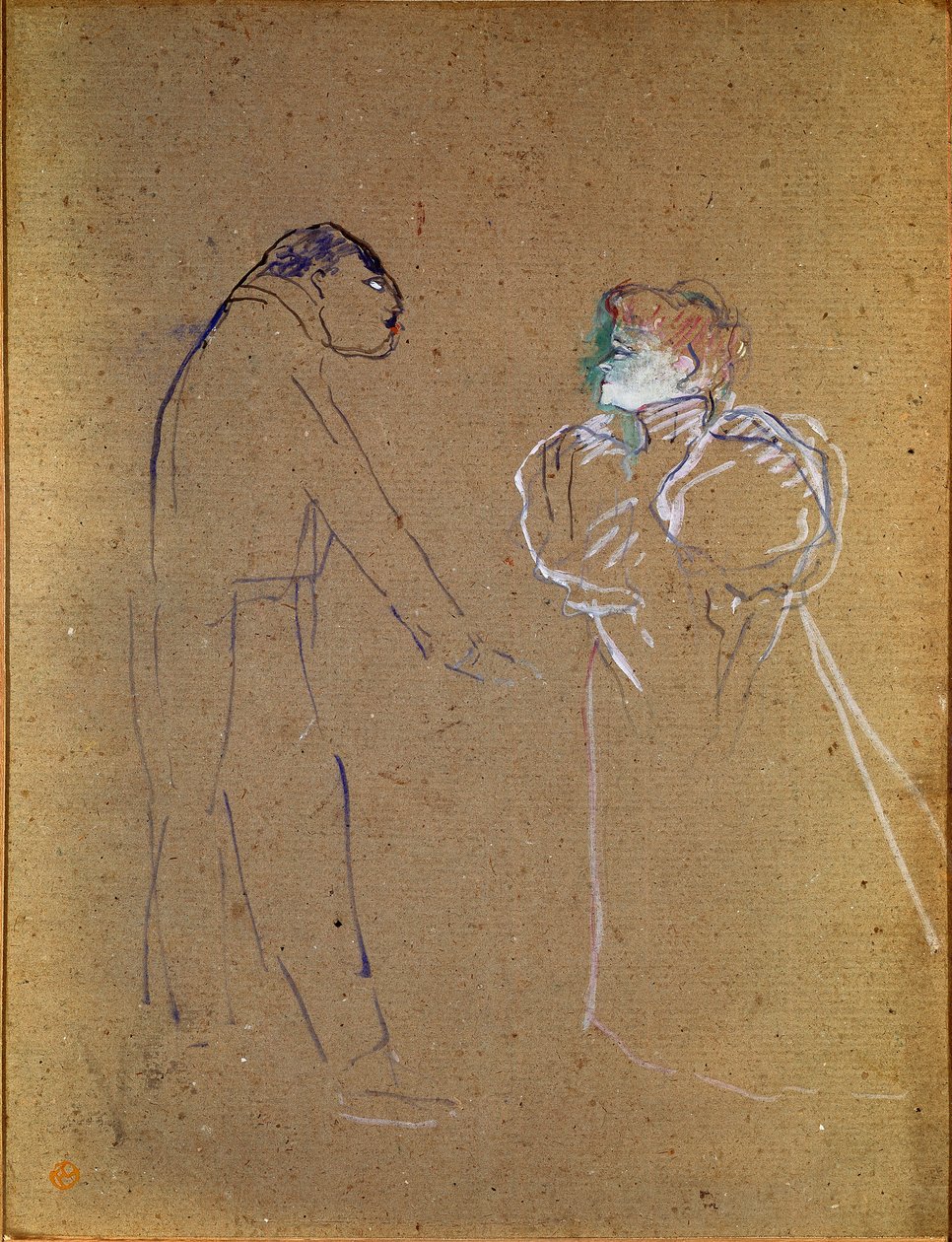 Lucien Germain Guitry (1860-1925) ja Jeanne Granier. Piirustus Henri de Toulouse-Lautrec (Toulouse Lautrec tekijältä Henri de Toulouse Lautrec