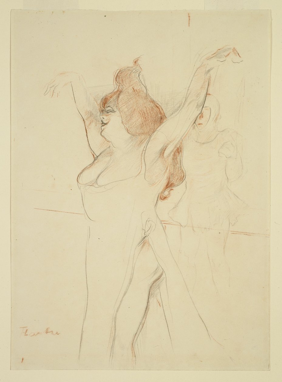 Mademoiselle Cocyle Troijan Helenana elokuvassa La Belle Helene (La Belle Helene). tekijältä Henri de Toulouse Lautrec