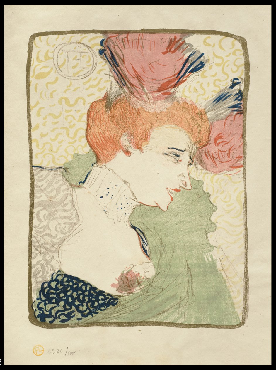Mademoiselle Marcelle Lender, Bust-Length, 1895 tekijältä Henri de Toulouse Lautrec