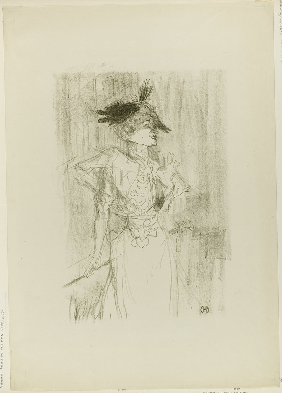Mademoiselle Marcelle Lender, seisoo tekijältä Henri de Toulouse Lautrec
